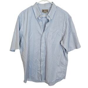 Duluth Trading Shirt Button Down Shirt Men L Blue Gingham Shirt Casual Shirt Men